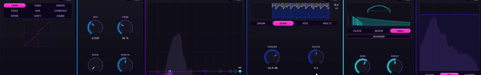 The module displays reacting to audio